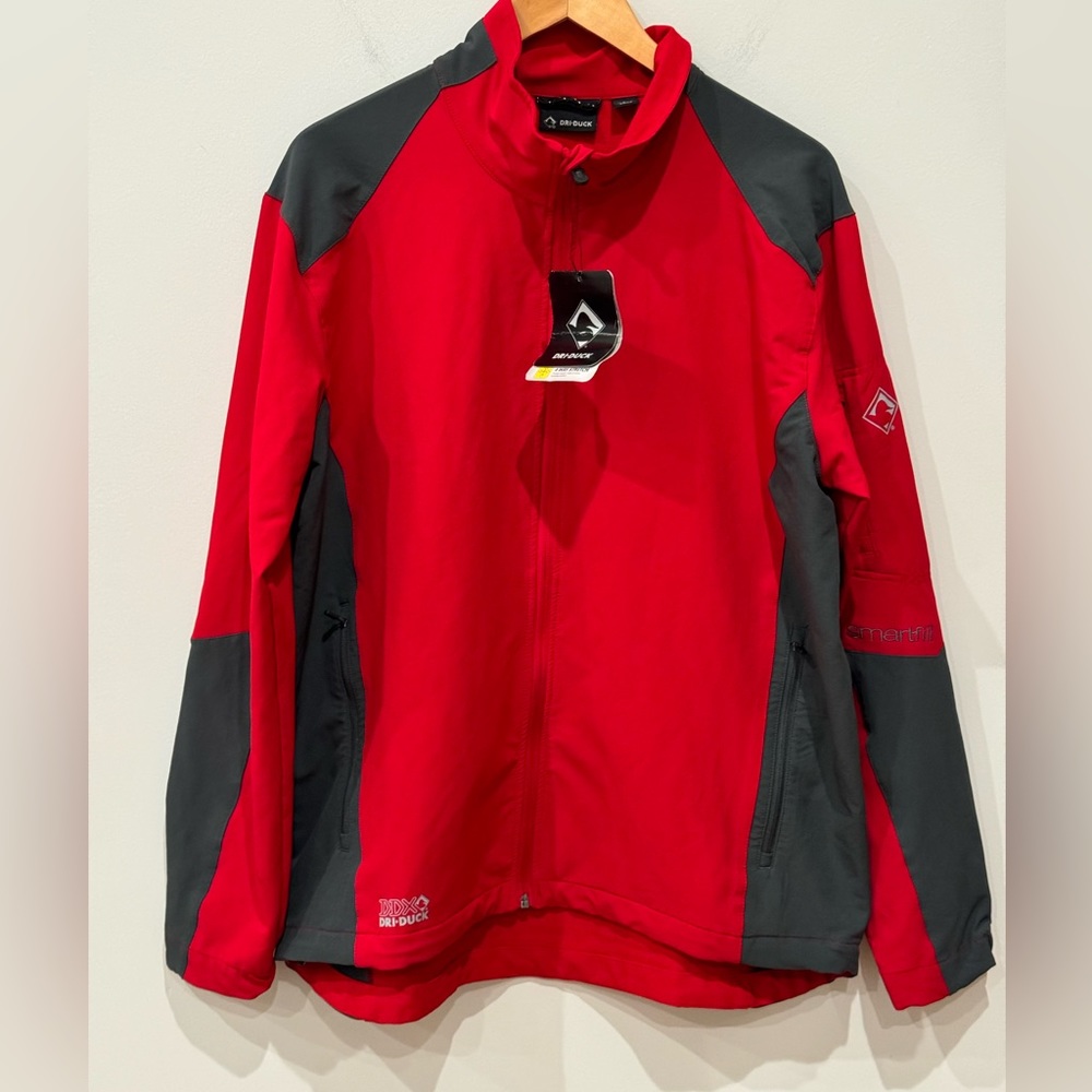 Dri-duck Mens L Red Windbreaker jacket coat 4 way stretch waterproof NWT